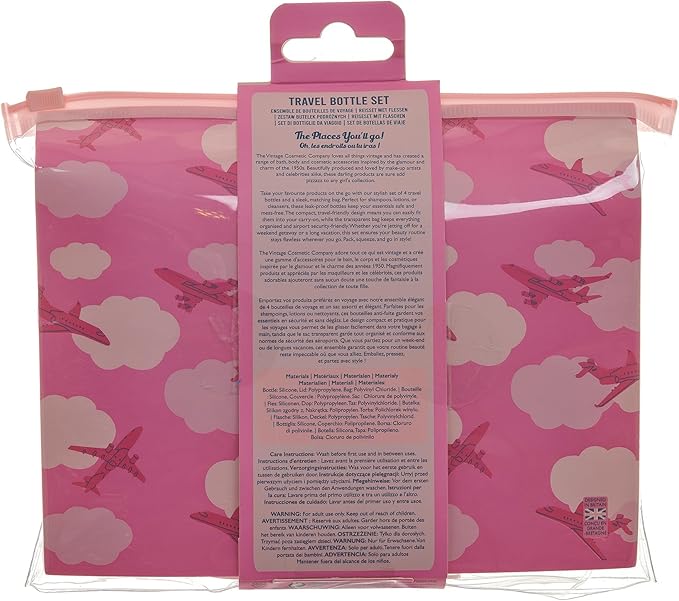 Vintage Cosmetic 4Pc Silicone Travel Bottles With Bag - Image 3