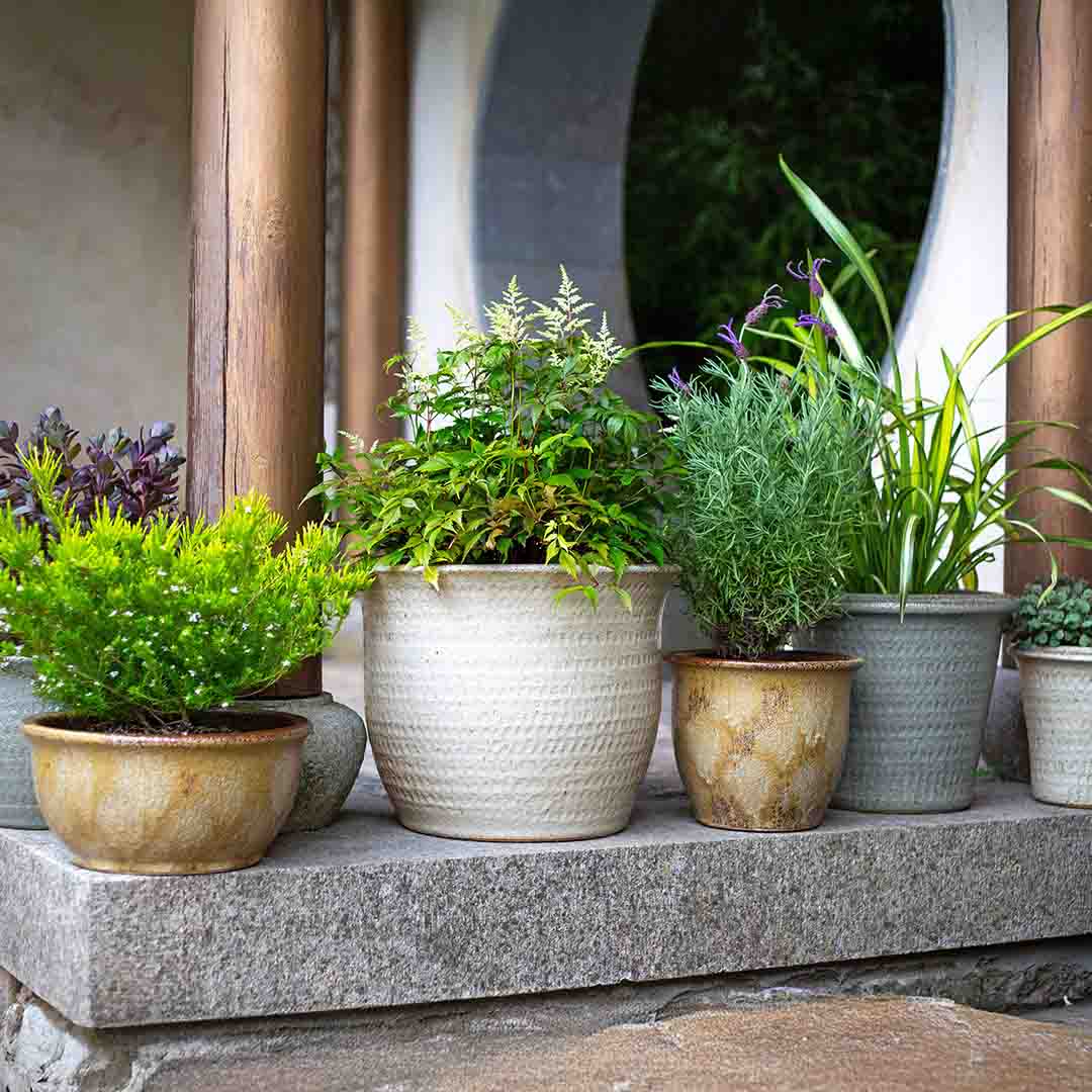 Apta Rustica Cool Grey Glazed Planter - Image 2