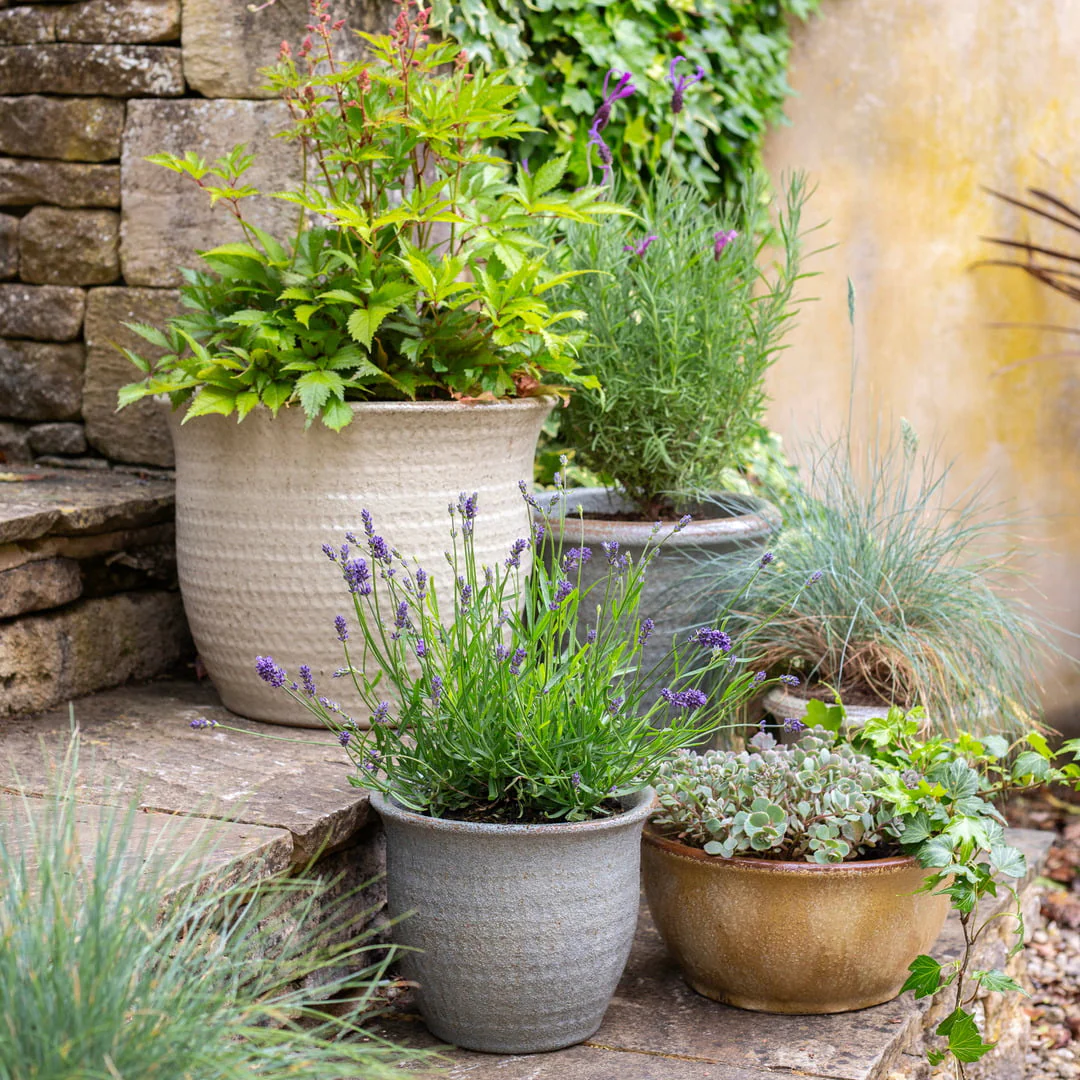 Apta Rustica Cool Grey Glazed Planter - Image 3
