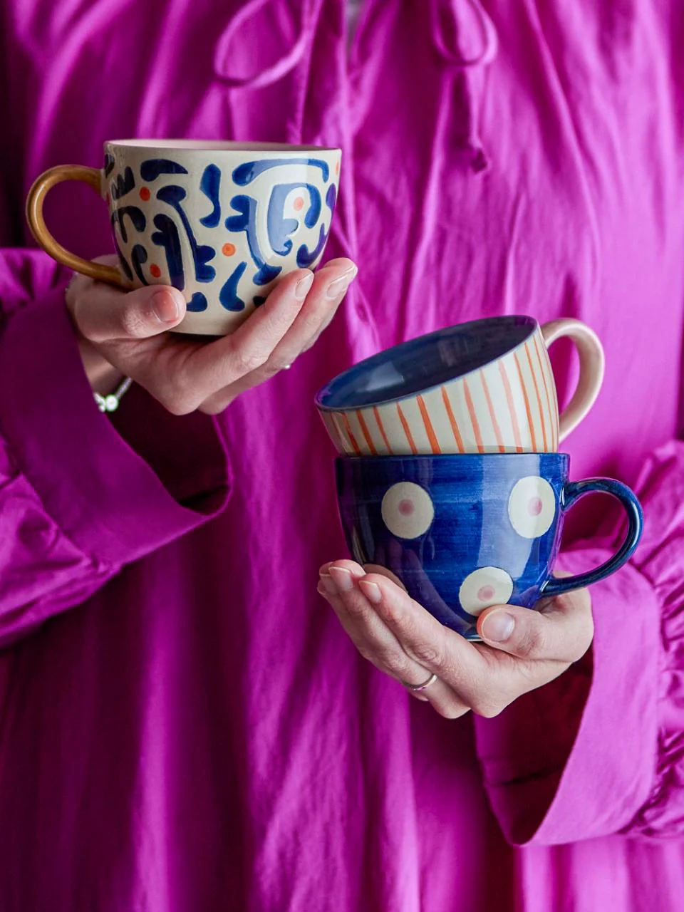 Bloomingville Eviaya Cup Blue Stoneware Single - Image 2