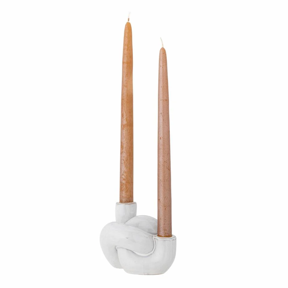Bloomingville Haydn Candle Holder White Stoneware - Image 2
