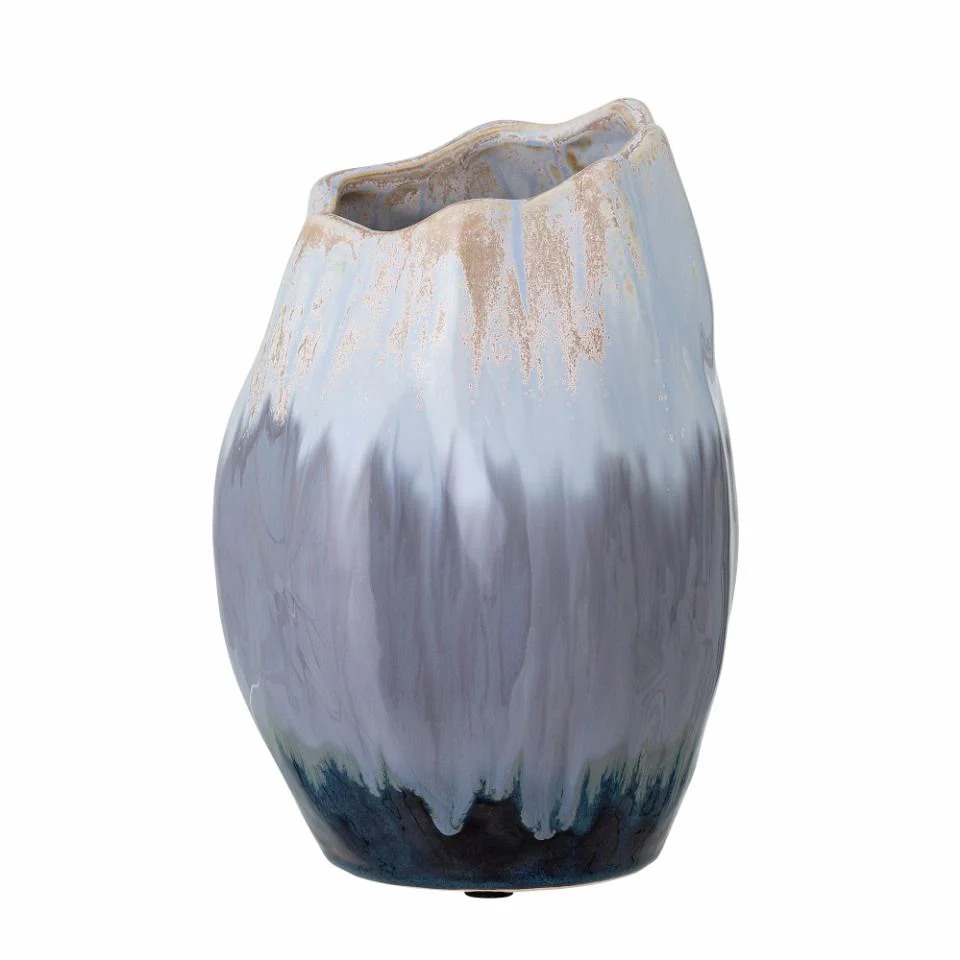 Bloomingville Jace Deco Vase Blue Ceramic - Image 2