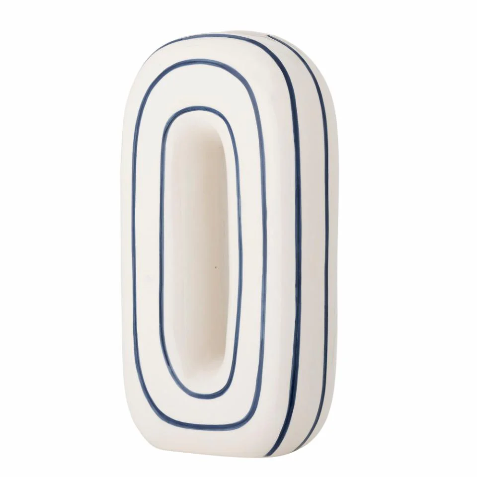 Bloomingville Mae Vase Blue Ceramic - Image 2