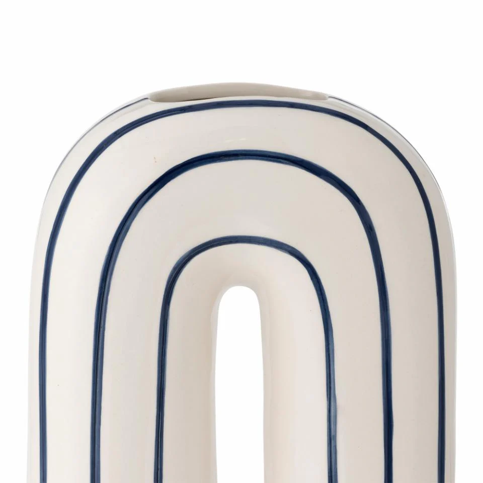 Bloomingville Mae Vase Blue Ceramic - Image 3