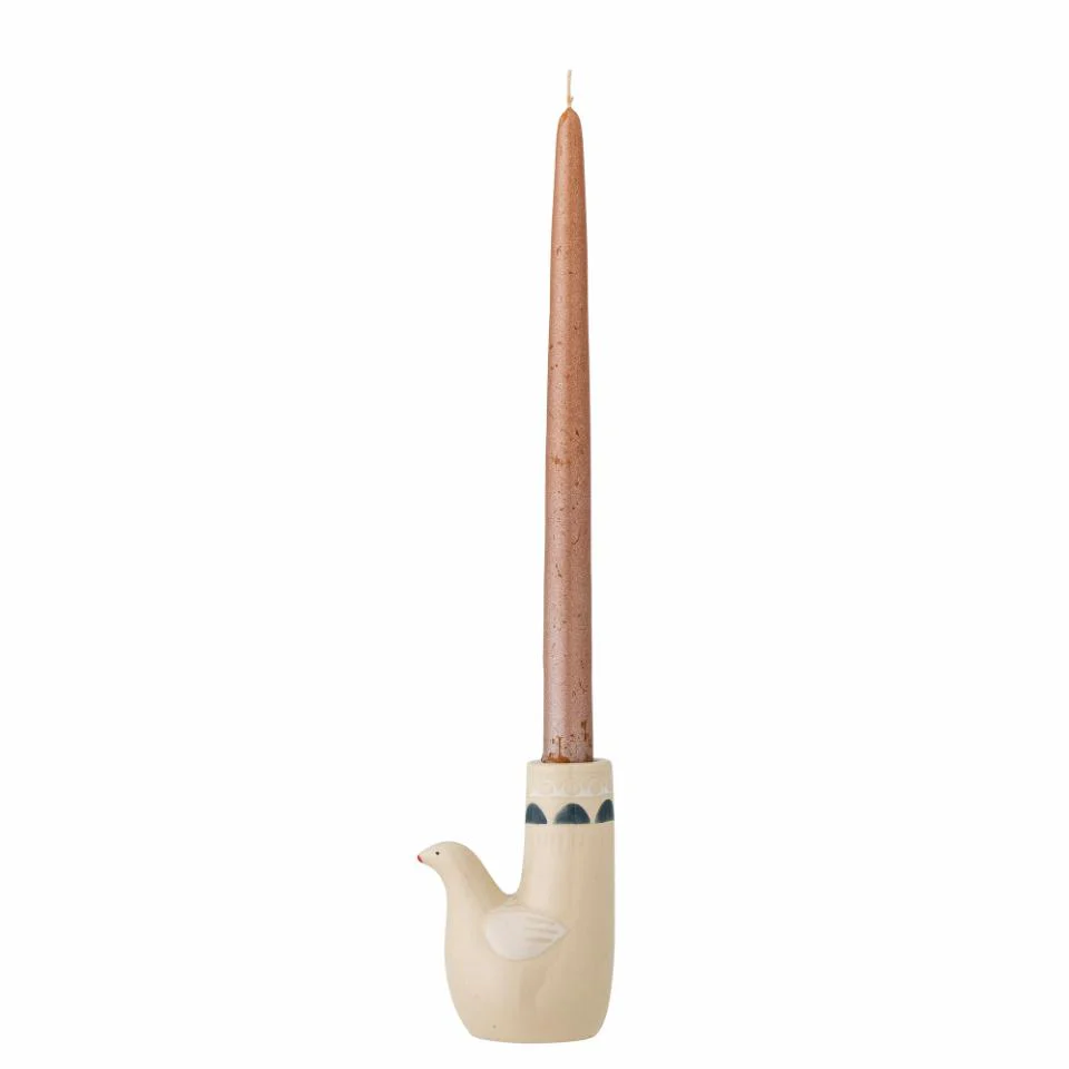 Bloomingville Trudy Candle Holder White Stoneware - Image 2