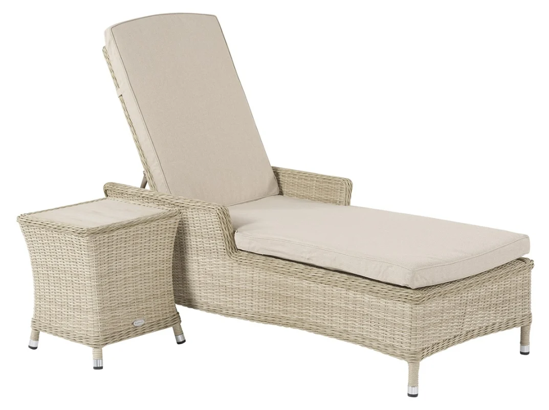 Bramblecrest Monterey Sandstone Rattan Lounger with Side Table - Image 2