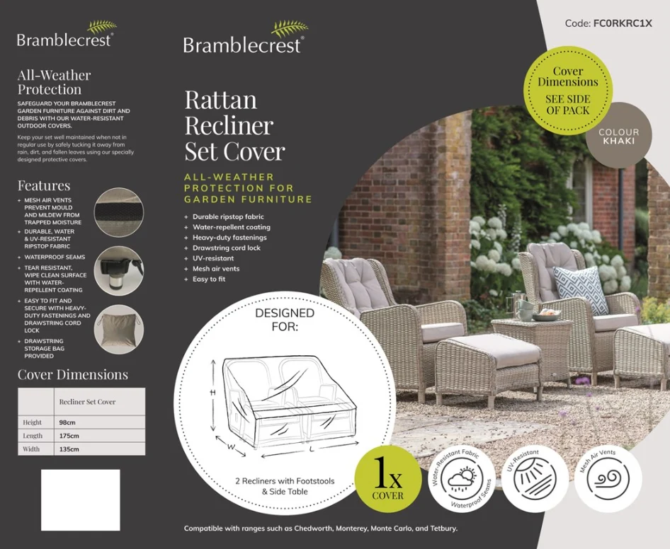 Bramblecrest Rattan Recliner Set Cover - Image 2
