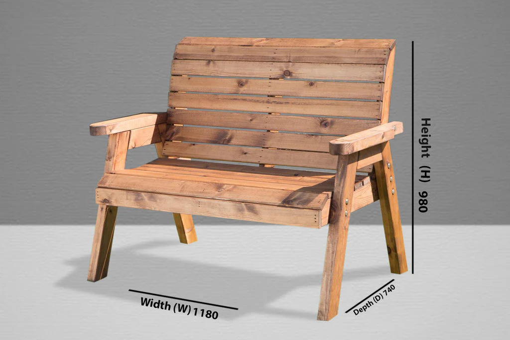 Charles Taylor Traditional 2 Seater Bench - Image 3