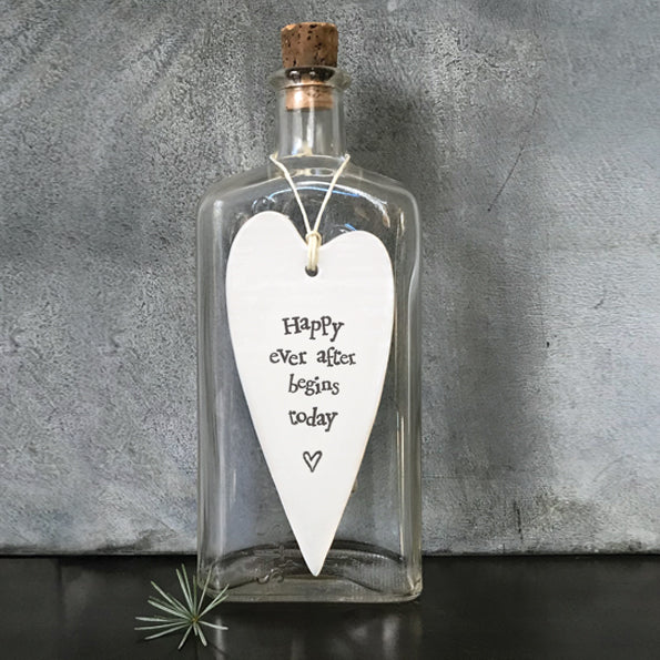 East of India Porcelain Long Heart "Happy Ever After" - Image 2