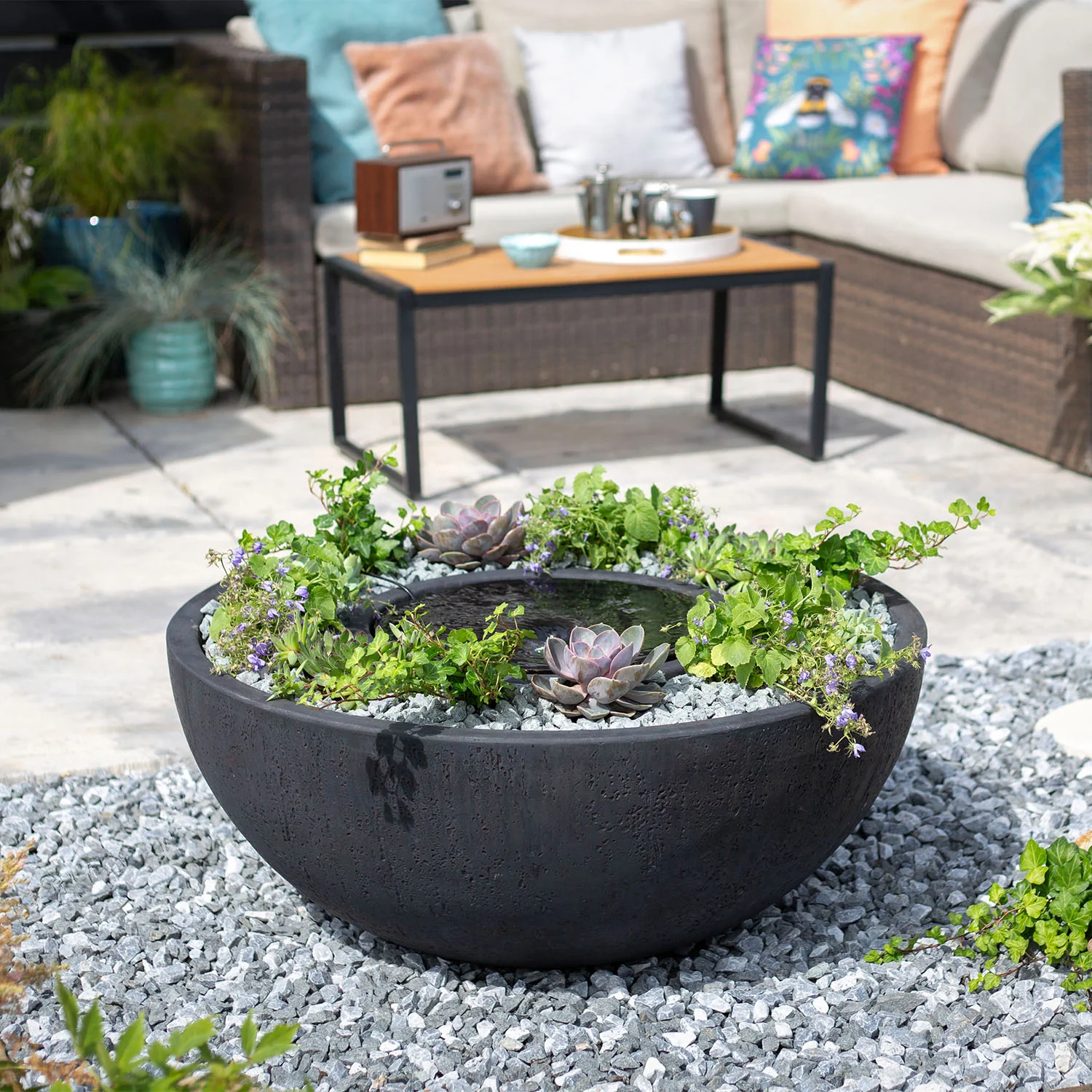 Easy Fountain Vortex Pool with Planter Mains Water Feature - Image 4