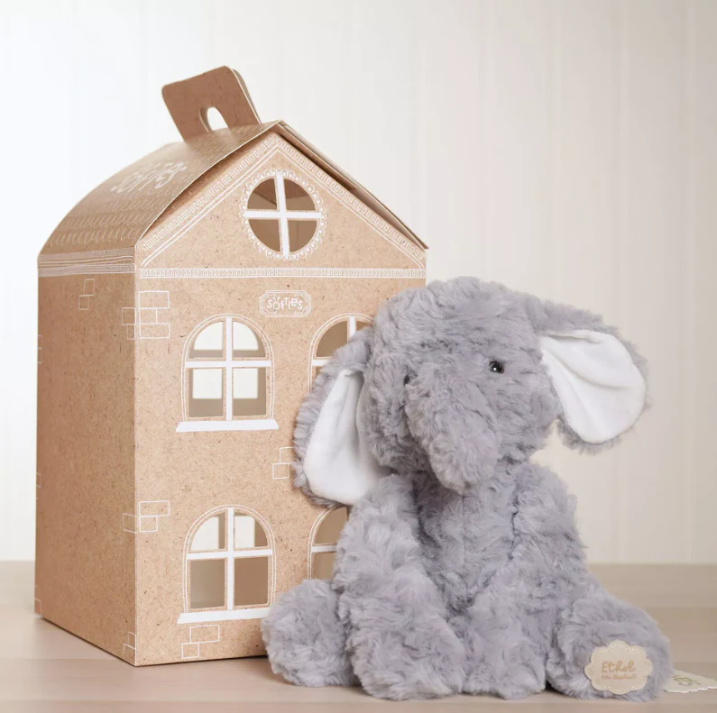 Softies Ethel The Plush Sitting Grey Elephant 22 cm - Image 3