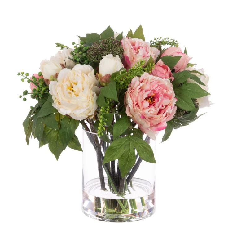 Floralsilk Deluxe Faux Peony In Round Vase - Image 3