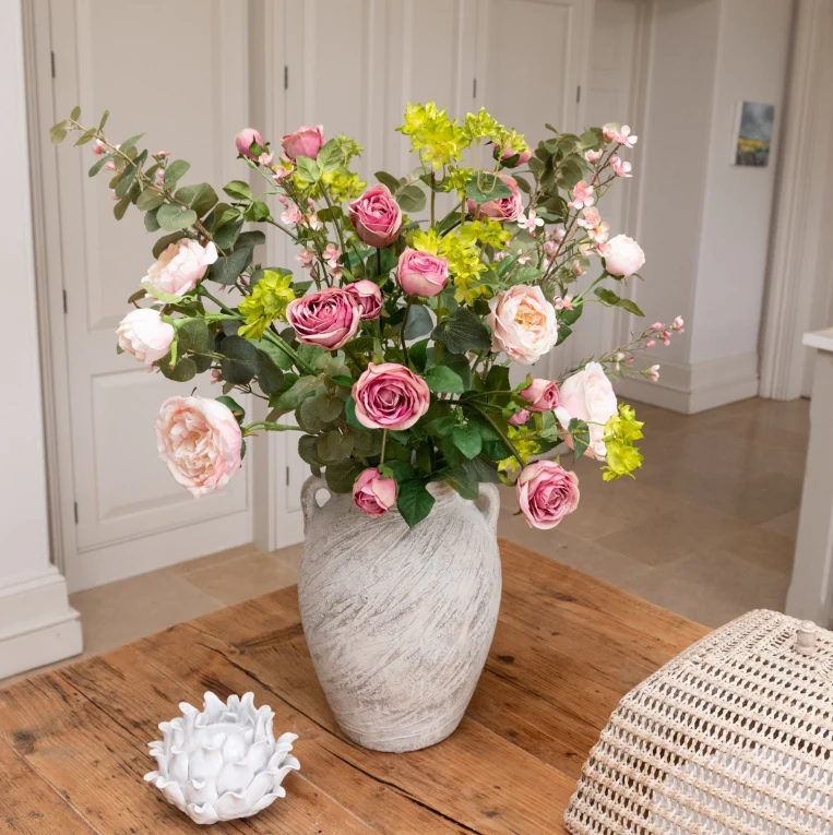 Floralsilk Luxury Pink Faux Rose Bouquet - Image 3