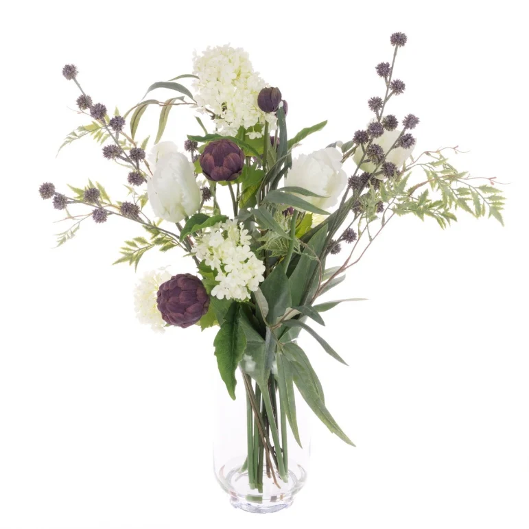 Floralsilk Faux Tulip & Artichoke in Vase - Image 2
