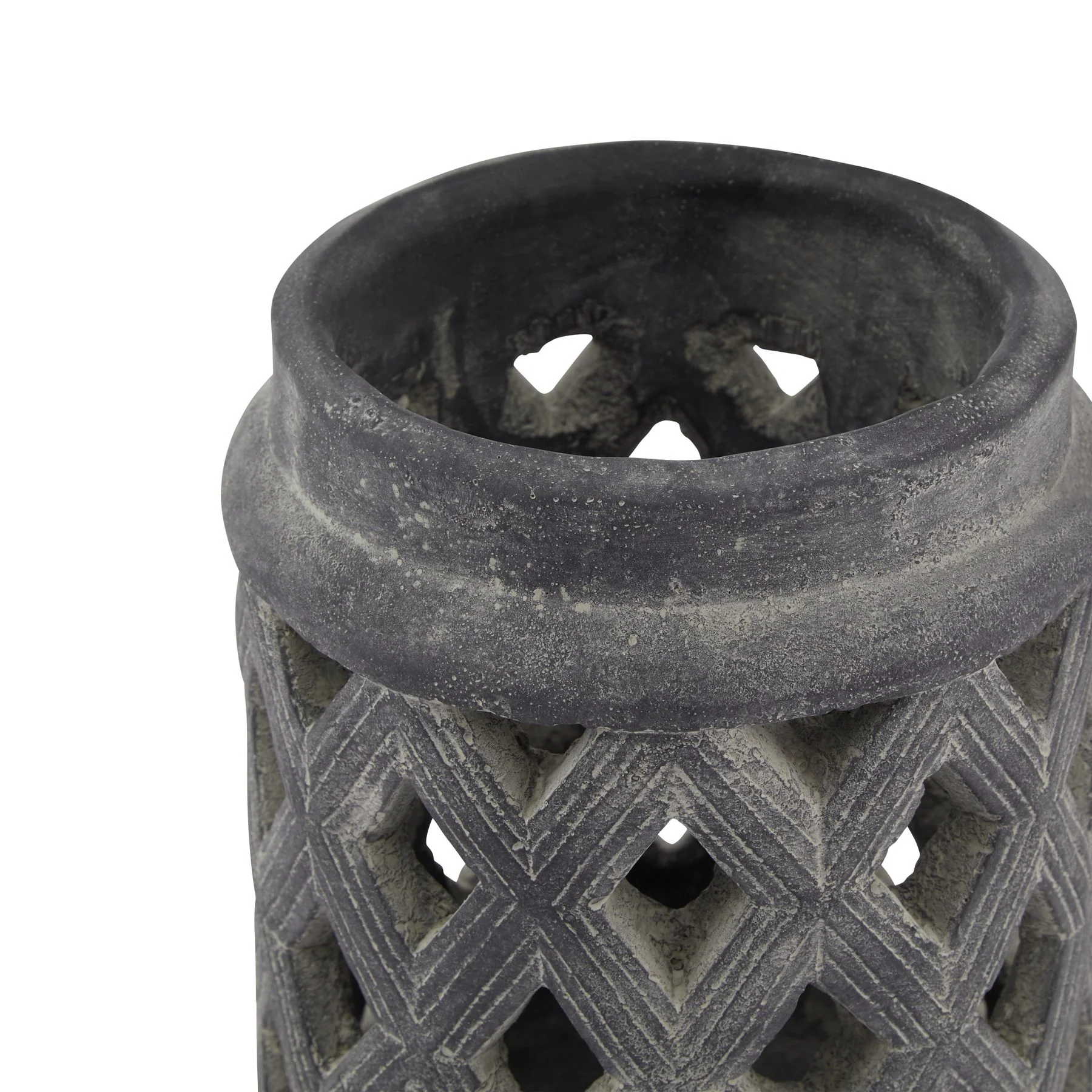 Hill Interiors Amalfi Grey Large Lattice Lantern - Image 2