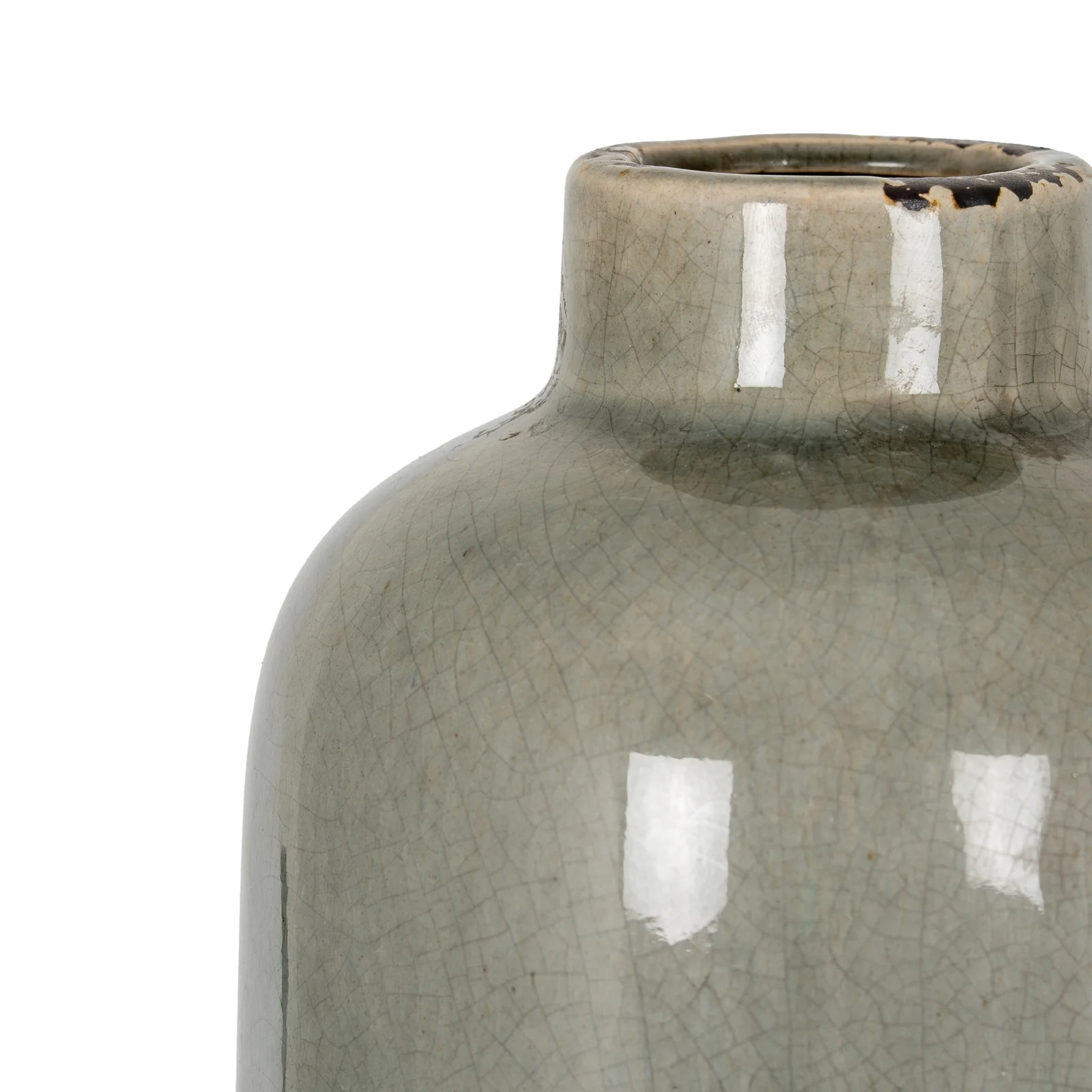 Hill Interiors Garda Grey Glazed Raine Vase - Image 3