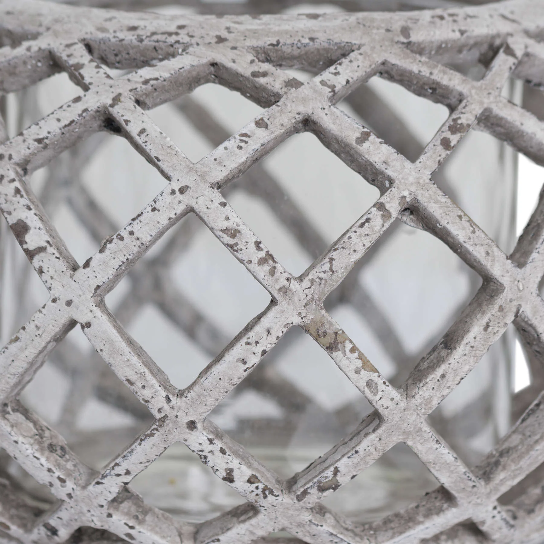 Hill Interiors Large Conical Ceramic Lattice Hurricane Lantern - Image 2