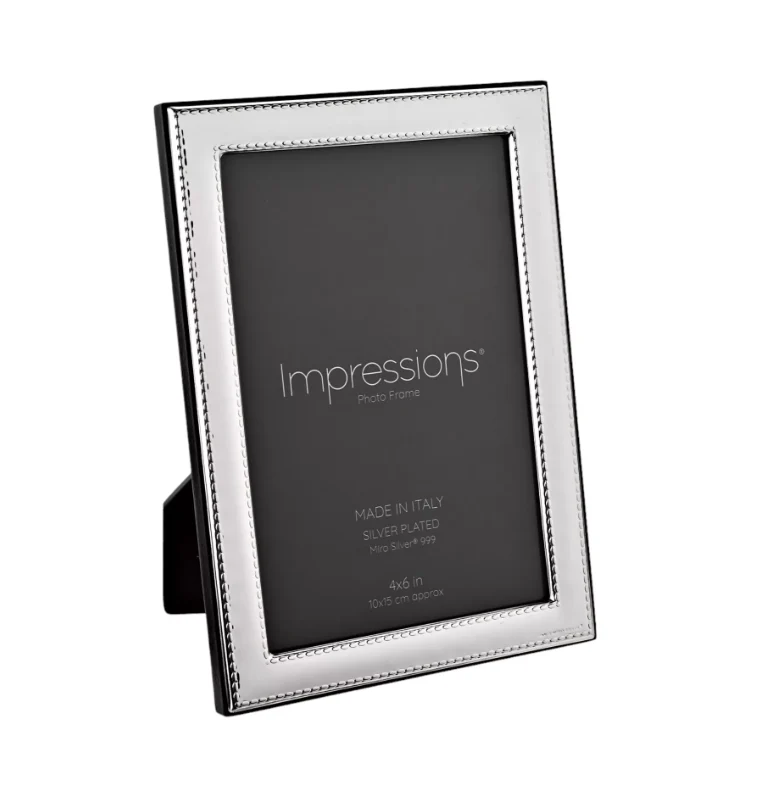 Impressions 999 Silver Narrow Rock Photo Frame 4" x 6" - Image 2