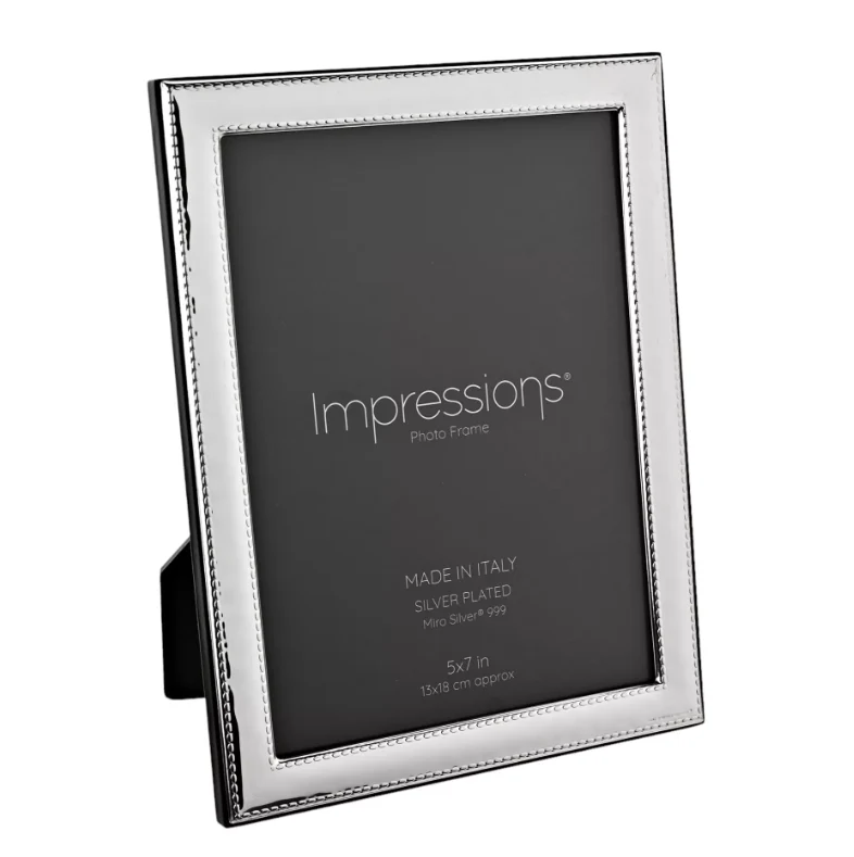 Impressions 999 Silver Narrow Rock Photo Frame 5" x 7" - Image 2