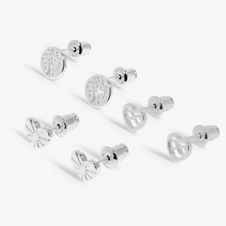 Joma Jewellery Life'S A Charm Family Silver Plated 3 Pairs Of Earrings - Image 2