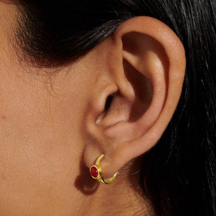 Joma Jewellery A Little 'Birthstone' Gold Plated Hoop Earrings - Image 13