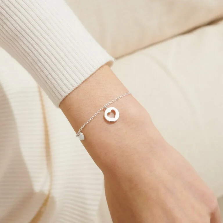 Joma Jewellery Style Stories Pave Edge Heart Silver Plated Bracelet - Image 3