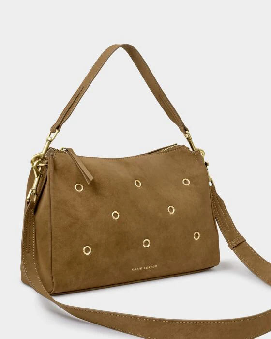 Katie Loxton Alize Suedette Shoulder Bag Caramel - Image 2