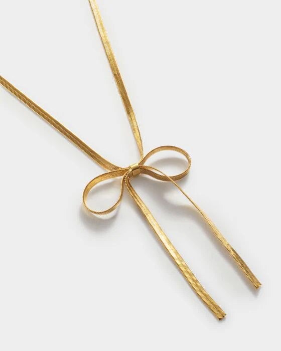 Katie Loxton Amelie Waterproof Gold Bow Necklace - Image 2