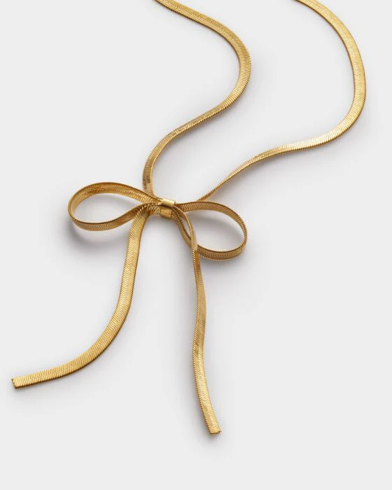 Katie Loxton Amelie Waterproof Gold Bow Necklace - Image 3