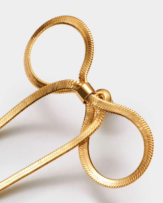 Katie Loxton Amelie Bow Oversized Earrings Gold Coated - Image 2
