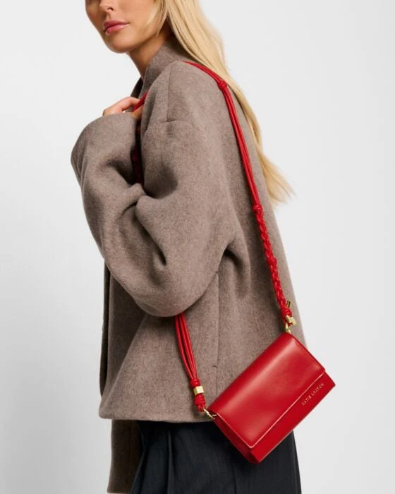 Katie Loxton Arden Braided Mini Bag Red - Image 3