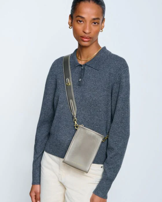 Katie Loxton Avery Slim Crossbody Bag Pewter - Image 3