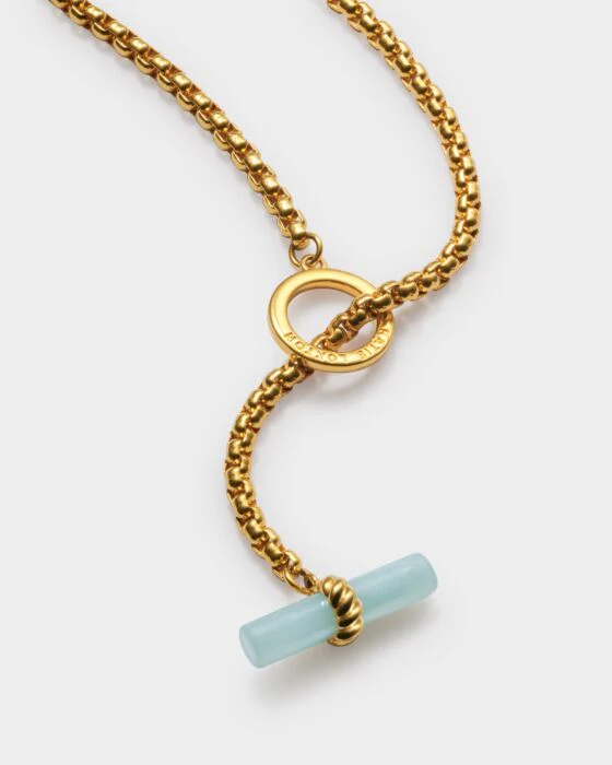 Katie Loxton Azura Waterproof Gold T-Bar Necklace - Image 3