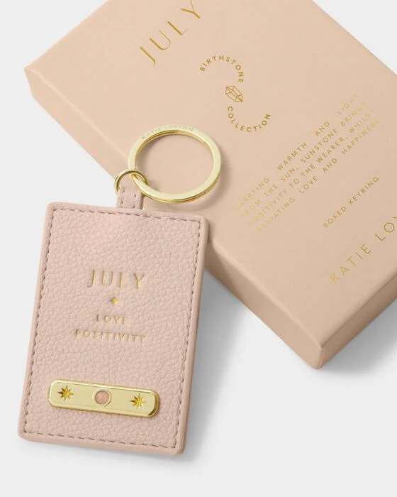Katie Loxton Birthstone Keyring July Nude Pink - Image 2