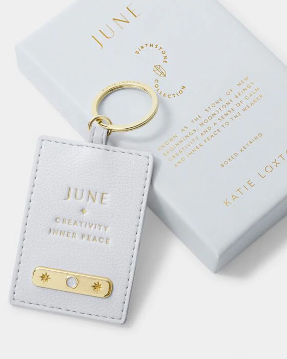Katie Loxton Birthstone Keyring June Powder Blue - Image 2