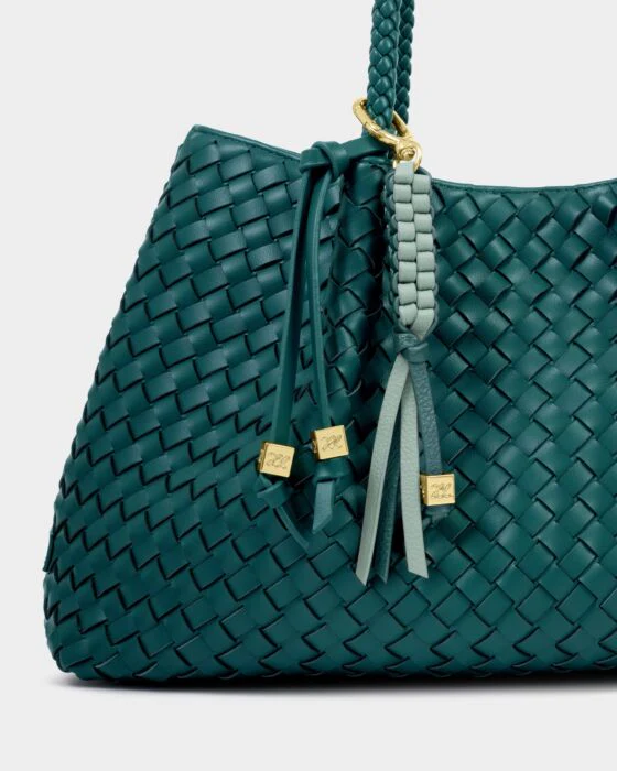 Katie Loxton Braided Keyring Bag Charm Deep Teal & Jelly Mint - Image 4