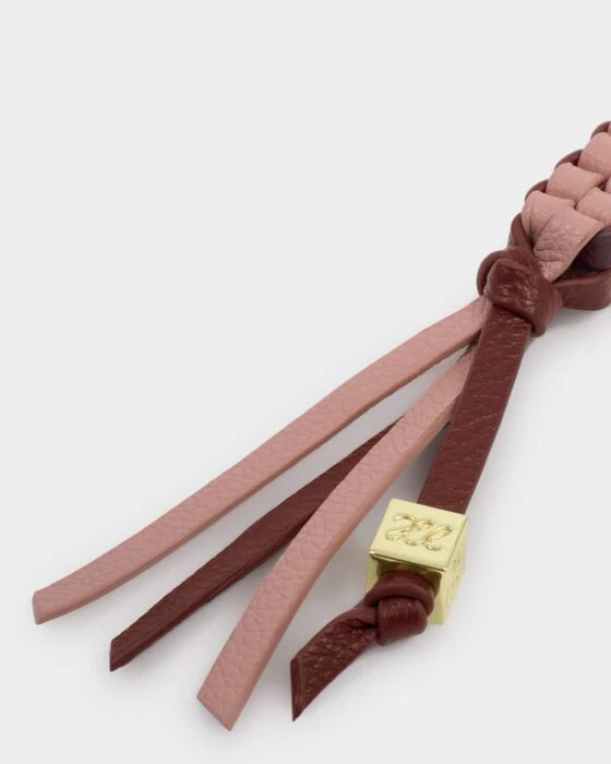 Katie Loxton Braided Keyring Bag Charm Rose Pink/ Cherry - Image 3