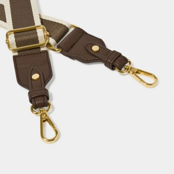 Katie Loxton Canvas Strap Chocolate Stripe - Image 2