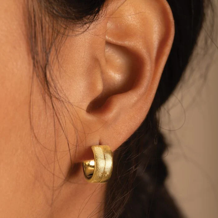 Katie Loxton Ciana Snake Huggie Hoop Earrings Gold Coated - Image 2