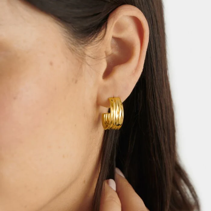 Katie Loxton Cleyo Waterproof Gold Hoop Earrings - Image 4