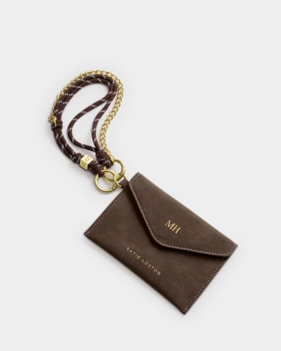 Katie Loxton Cord Purse Bitter Chocolate Suedette - Image 4