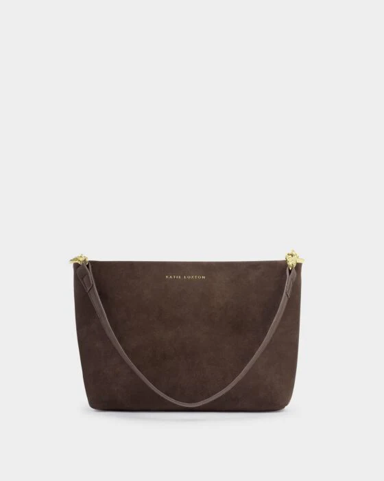 Katie Loxton Cord Small Suedette Shoulder Bag Chocolate - Image 2
