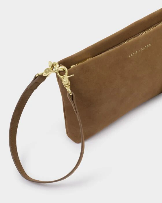 Katie Loxton Cord Small Suedette Shoulder Bag Caramel - Image 3