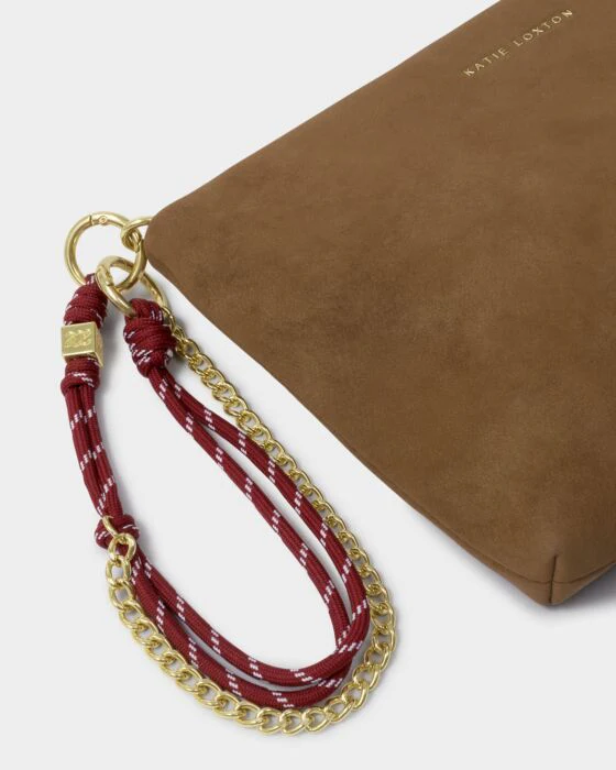 Katie Loxton Cord Small Suedette Shoulder Bag Caramel - Image 4