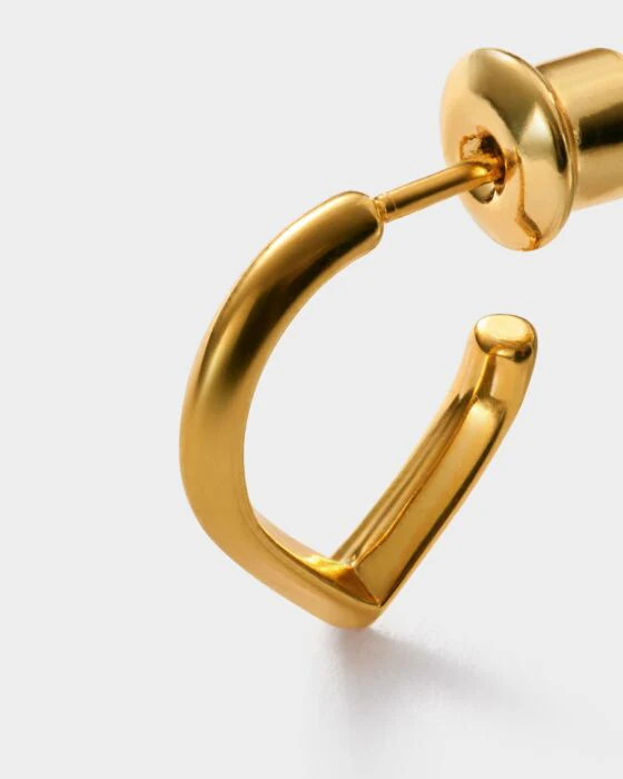 Katie Loxton Elsi Waterproof Gold Huggie Hoop Earrings - Image 2