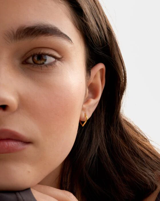 Katie Loxton Elsi Waterproof Gold Huggie Hoop Earrings - Image 3