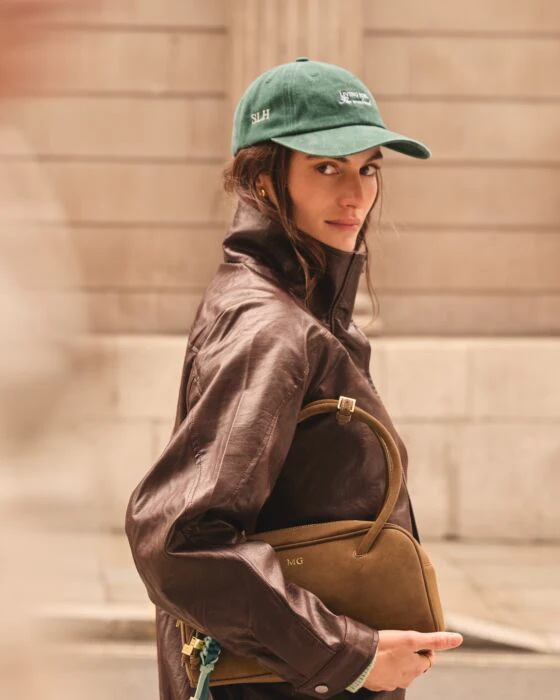Katie Loxton Embroidered Cap  'Living For The Weekend' Green - Image 4