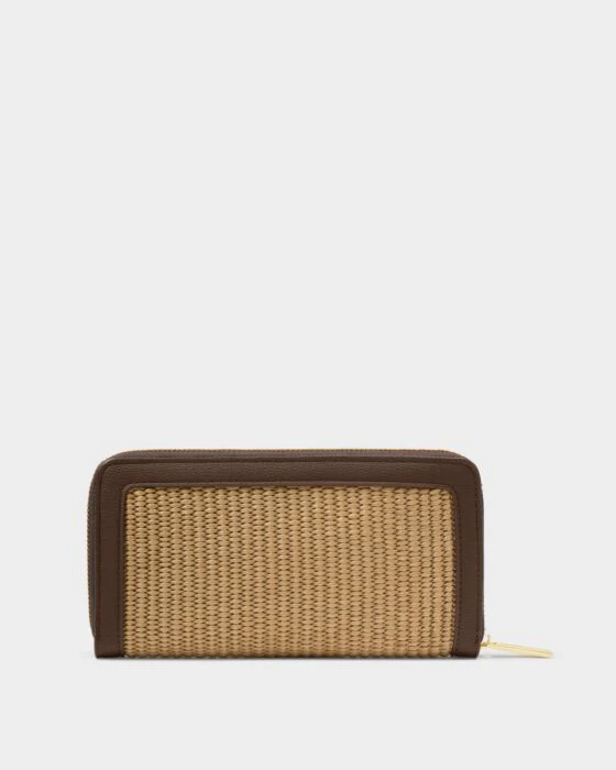 Katie Loxton Florence Purse Bitter Chocolate & Natural Raffia - Image 2