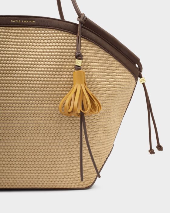 Katie Loxton Florence Tote Bag Raffia Chocolate - Image 5
