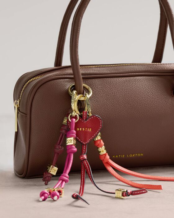 Katie Loxton Gia Bag Charm Keyring Fuchsia - Image 3